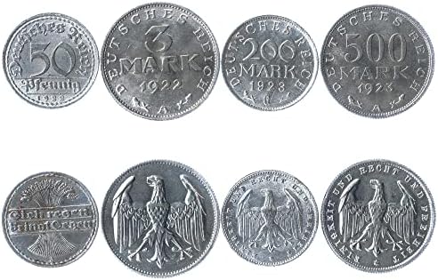 6 novčića iz Njemačke | German Coin Collection 1 2 5 10 25 PFENNIG ½ Mark | Cirkuliran 1904-1919 | Imperial