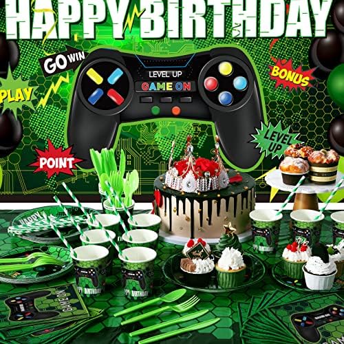 152 komada video igre potrepštine za rođendansku zabavu Gamer Party Tabela Cover Happy Birthday Gaming pozadina