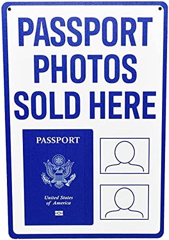CFS proizvodi Passport Photo znak 18x12 - uključuje 2 nosače za usisnu čašu - prozor ili zidni montirani