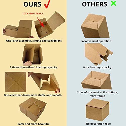 KUshopfast poklon kutije 15 kom 8x8x4 inča Premium papirne poklon kutije sa 2 svežnja kanapa za poklone, easy Assemble Fold Papirna kutija kutija za djeveruše prijedlog za izradu kutija za kolačiće za zabavu Božić