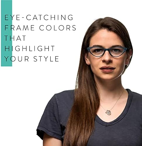 Tirkizne Retro naočare za čitanje mačjih očiju za žene da izgledaju sa stilom sa visokim vidom - udobne
