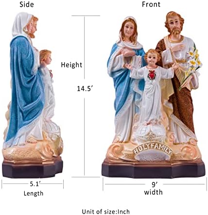 Holloii Sveto porodično statua s djetetom Isusom i Josephom Marije 14,5 inča katoličke porodične figurice