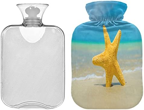 ZZXXB Starfish na Tbeach flaši za toplu hladnu vodu sa poklopcem od flisa od 2 litre PVC vreće za toplu