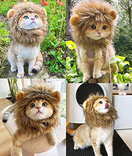 RosyLife Lion Mane perika za mačke kostim Pet Podesiva periva udobna fensi Lavlja dlaka mačka odjeća haljina