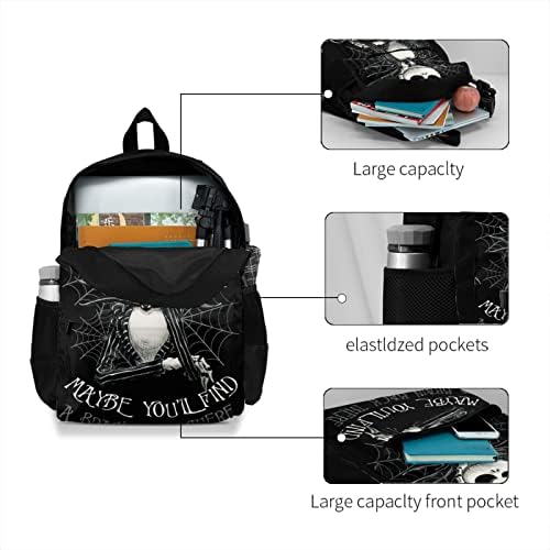 Noćna mora prije božićnog jednostavnog ruksaka velikog kapaciteta torba za laptop casual ruksak putni ruksak crni