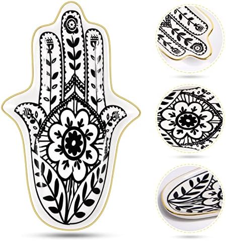 Holumme Hamsa prsten jelo Hamsa dekor Hamsa ruka Fatima prsten držač Boho kupatilo dekor veliki nakit ladicu