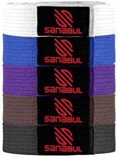 Sanabul Brazilski Jiu Jitsu BJJ Pro pojasevi, sa trakom za rukave za rangiranje pruga, izdržljivi, odobreno