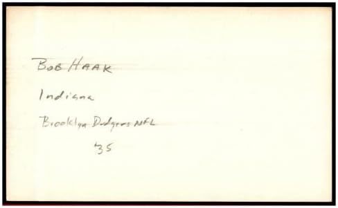 Bob Haak potpisan indeks kartica 3x5 potpisani NFL Brooklyn Dodgers 87382 - NFL rez potpisa