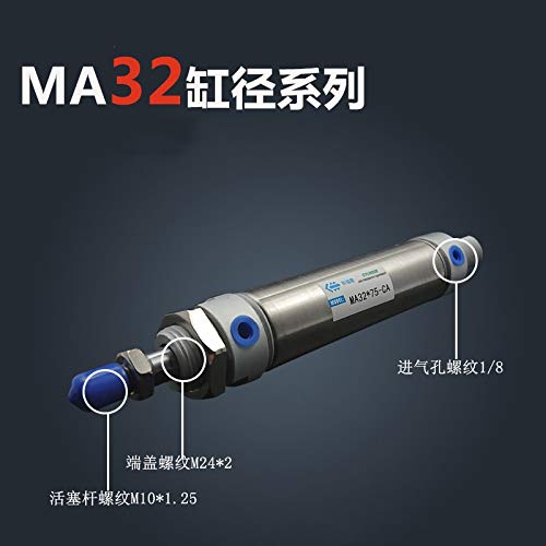 Fevas MA32x50-S-CA, pneumatski nehrđajući cilindar od nehrđajućeg zraka 32mm Bore 50mm hod, 3250 dvostruki