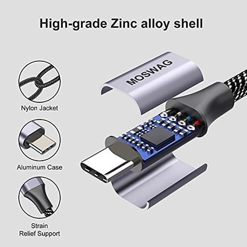 Moswag USB tip C do 3,5 mm Jack adapter za slušalice, audio adapter USB C u aux dongle kabel za Samsung