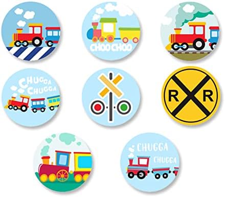 Parni voz naljepnice naljepnice ukrasi Railroad Railway Crossing transport Rhyming priča tema dekor za dječake