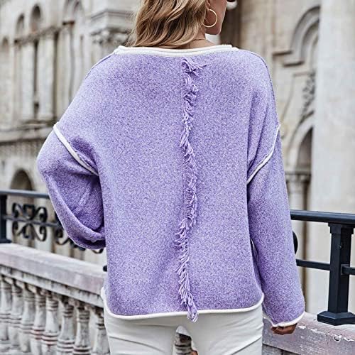 Ženski džemper Zimski pleteni Jumper Chunky pleteni pulover Loose vrhovi džemper za majicu O-izrez
