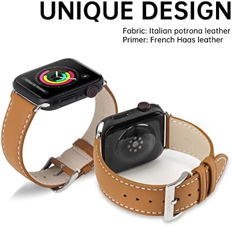 CHAVIS kožni satovi - Pametni sat Kompatibilan sa Apple Watch serijom 7, 6, SE, 5, 4 - Ručno rađeni talijanski
