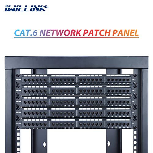 Iwillink 24 Port Patch panel sa Cat6 Ethernet kabelom 1 Ft