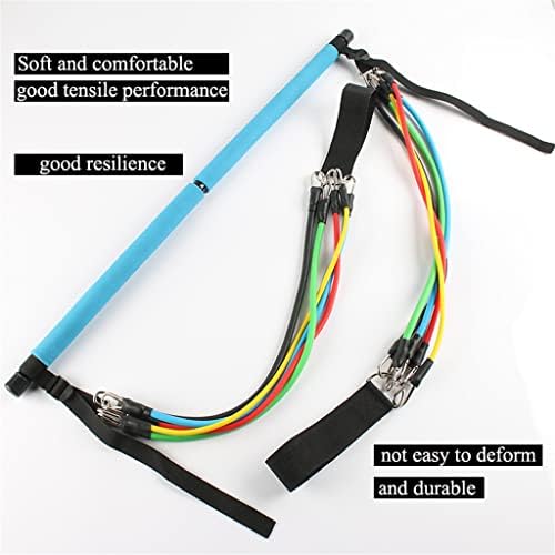 TJLSS 150lb podesivi Pilates bar Set sa 5 traka otpora prijenosni štap za teretanu za cijelo tijelo vježba