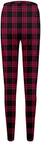 XXBR božićne joge gamaše za žene, rastezljive vještačke hlače sa visokim strukom Xmas Plaid Ispis 2022 zimske