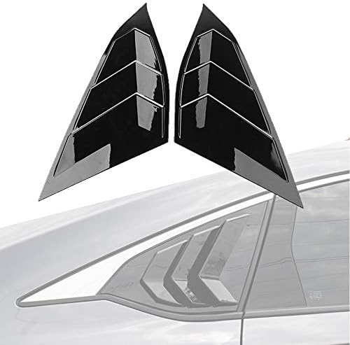 Lexley Racing Style Stražnji ručni otvor za prozore Zračni otvor / Louvers Scoop Poklopac za Honda Accord 2018 2019 2021 2022-svijetlo crno