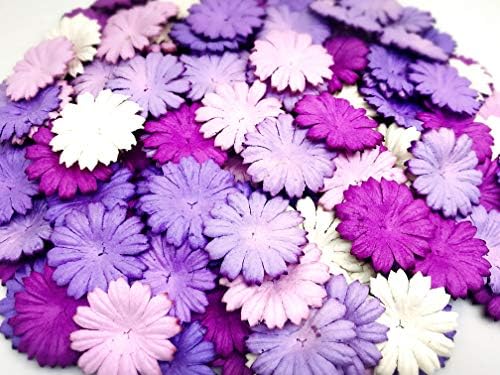50 kom. Trackes papirnati cvijeće 25 mm. Mješovita tona ljubičasta latica cvjetar die reseci malberry papirnati