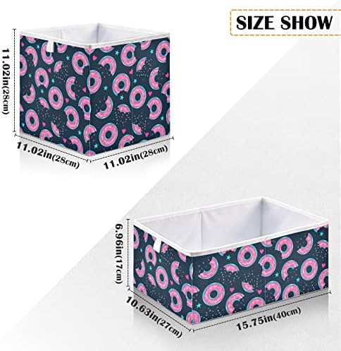 Cataku Donut ružičasti srčani kockice za skladištenje od 11 inča Skladištenje tkanine za uvlačenje košara