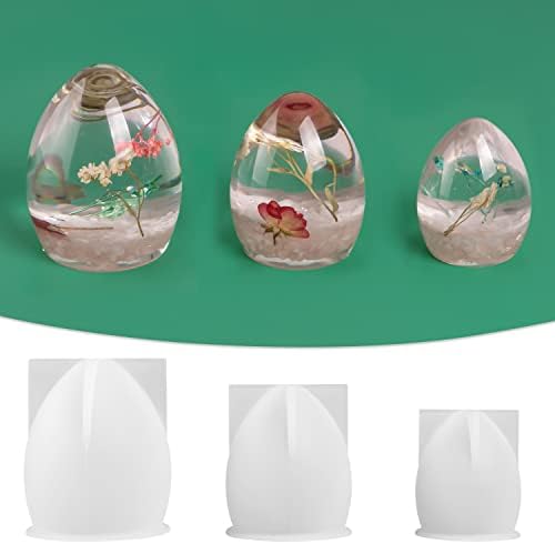 Bloockle silikonske smole, 3pcs različite veličine silikonskih kalupa u obliku jaja za diy izrada nakita