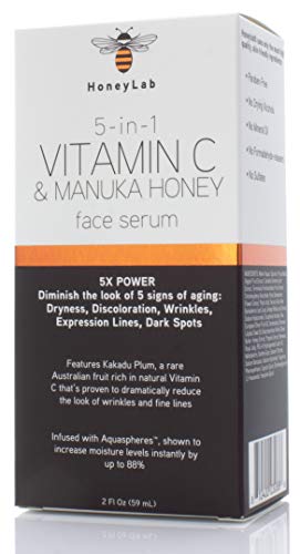Honeylab vitamin C Serum za lice sa hijaluronskom kiselinom, Manuka medom i peptidima. Serum protiv starenja