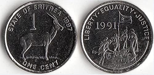 Afrički novi afrički novi Eritrea 1 poenta Coin 1991 izdanje coin Coin Coin Collect Burundi 4 set kovanica