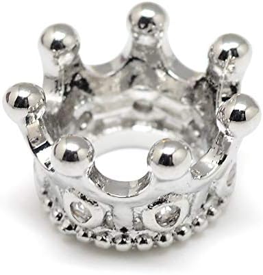 KISSITTY 10kom platinasta velika rupa Evropski mesing kubni cirkonij Rondelle Odstojne perle 8x3mm kristalno
