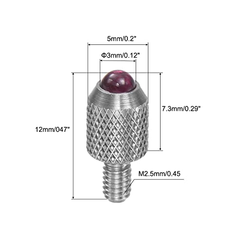Uxcell Kontakt točka za indikator biranja Linearni mjerač, 3 mm promjera kuglice M2,5 Thread 7,3 mm Dužina