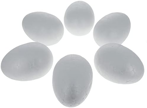 Set od 6 bijelih praznih stiropornih jaja 2,3 inča
