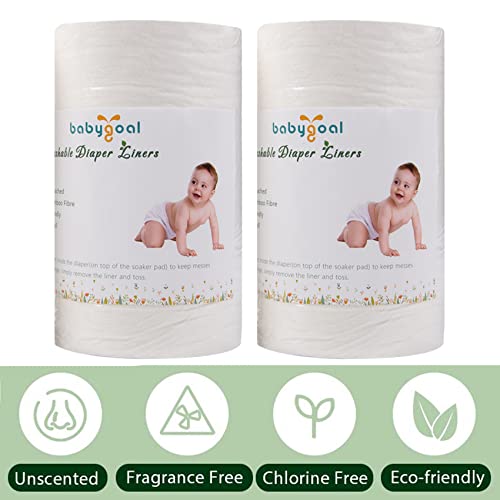 Babygoal baby tkanine pelene, biorazgradive viskozne bambusove obloge za platnu pelenu pelena 2 paket 2bbt01