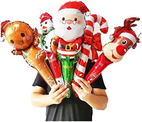 Pifude božićni ukrasi 10 paketa božićne balone santa claus balon snjegović Candy Cane sretna novogodišnja