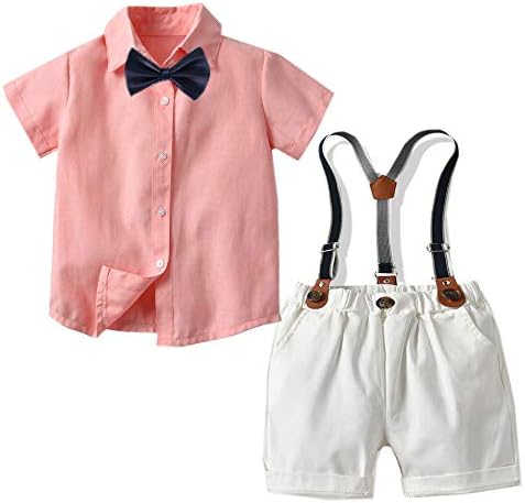 Baby Boys Formalni set mali dječaci gospodin odijela, kratka majica + set kratkih hlača + suspender + luk