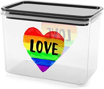 Ljubav LGBT gay Pride srce kontejner za čuvanje hrane plastike jasno kutija za čuvanje sa pečatom poklopac