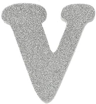 Homeford Eva Glitter pjenasto pismo izrezano V, srebro, 4-1 / 2-inčni, 12 broji