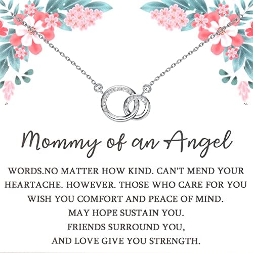 FOTAP pobačaj spomen ogrlica pokloni mama Anđela poklon mrtvorođena beba poklon isprepleteni krugovi povezani ožalošćeni nakit za pamćenje