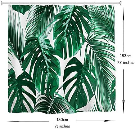 IcoSamro palmi za tuširanje za kupeove sa kukama, tropsko list džungle ostavlja ukrasnu dugim platnu od