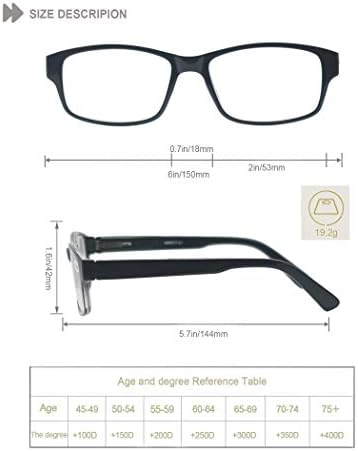 HEEYYOK 4-Pack XXL naočare za čitanje muškarci 1,75, veliki kvadratni čitači,pravougaoni okvir,predimenzionirani