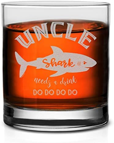 Veracco ujak Shark treba piće Whiskey Glass Funny rođendan pokloni Dan očeva za ujaka novi tata Otac