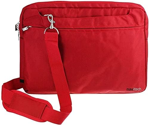 Navitech crvena glatka putna torba za vodu - kompatibilna sa naviskautom 12 prenosivim DVD playerom dvostrukog