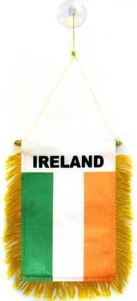 AZ zastava Irska Mini banner 6 '' x 4 '' - Irska zastavica 15 x 10 cm - Mini baneri 4x6 inčni vješalica