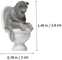 Yardwe 4pcs Toalet CAT lutka Dekor Male mačke figurice Minimalni ukrasi Micro uređenje životinjske smiješne