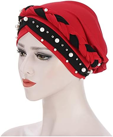 Biserni Turban šešir za žene elastična upletena kapa kapa pokrivala za glavu lagana muslimanska kapa kapa