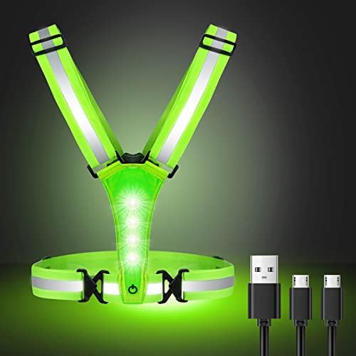 ConKrian LED reflektirajući prsluk USB punjiva oprema za trčanje noćno svjetlo prsluk sigurnosna oprema