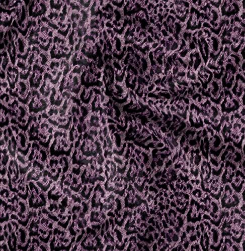 Soimoi ljubičasta pamučna dres tkanina Leopard životinjska koža Print tkanina po dvorištu širine 64 inča