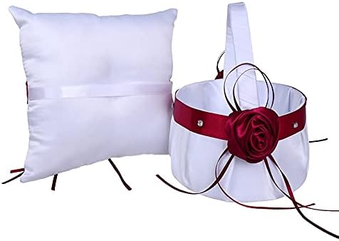 Jydqm mladenka cvjetna korpa prsten jastuk za romantičnu svadbenu ceremoniju potrepštine za uređenje zabave