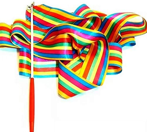 Floratek Dance Ribbon Streamer, 10 paket 4m ritmičke gimnastičke svilene trake štapići štapovi za djecu