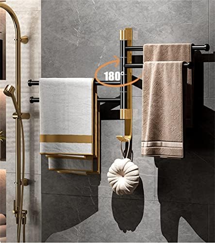 Gretd rotacijski ručnik lagan luksuzni crni zlatni otvor bez kupatila aluminijumske aktivnosti sklopivi