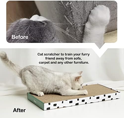 PAWSFANS mačka grebalica kartonska podloga za ogrebotine s kutijom izdržljiva valovita grebanja Kitty Sofa