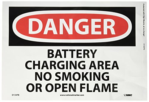 NMC D133PB OPASNOST - Područje punjenja baterije Ne pušenje ili otvoreni plamen znak - 14 in. X 10 inča,