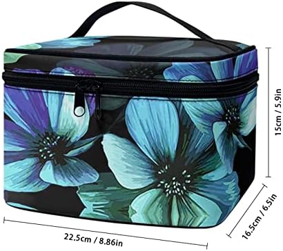 Za u dizajniranje ženske vrećice za šminku Travel Cosmetic Bag aqua hibiskus cvjetni ispis kozmetički organizator za pohranu toaletna vrećica za putovanja držača četkica za šminkanje